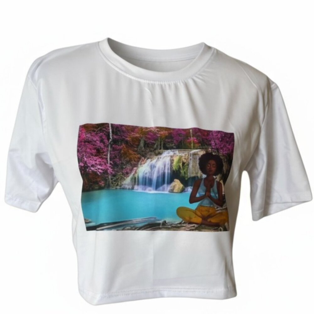 Women's Crop Tee Shirt - Yoga